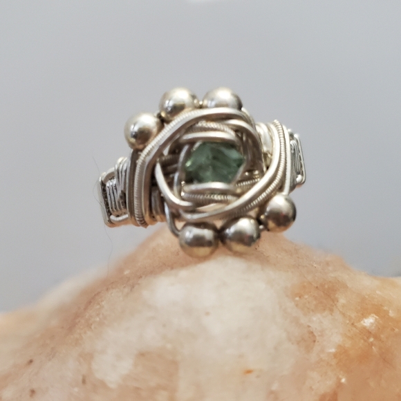 STERLING SILVER Wire Wrapped Aquamarine 10 - Picture 3 of 10